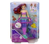 Mattel Disney Princess - Ariel Principessa dei Mari, bambola sirena con capelli