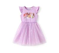 Disney Principessa Neonata Vestito per Bambina con Maniche Lunghe e Tulle a Rete, 4-5 anni