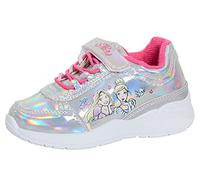 Disney Principessa Ragazze Formatori Olografico Argento Scarpe Sportive Bambini Scarpe Da Corsa Scarpe Da Ginnastica Ariel Rapunzel, Argento e rosa., 34 EU