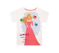 Disney Principessa Sleeping Beauty Maglietta per Ragazze Aurora Bianco 5-6 Anni