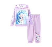 Disney Principessa Toddler Girl Outfit Manica Lunga Felpe con cappuccio e pantaloni Abbigliamento Set Autunno Casual Pullover Tuta, Viola-3, 3-4 anni