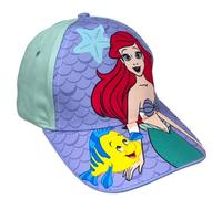 Disney Principesse Ariel Cappellino Bambina con Visiera Cappello Estivo Taglia 53 cm Berretto Sole Bambini La Sirenetta 65% Cotone 35% Poliestere Ufficiale Disney