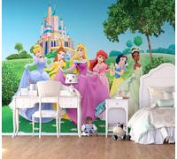 Disney Principesse Camera Carta da Parati 360x270cm Tessuto Non Murale Verde