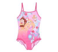 Disney Principesse Costume da Bagno per Ragazze, Costume Intero Raperonzolo Cenerentola e Belle Design, Costume da Bagno per Bambina, Taglia 8 Anni | Rosa