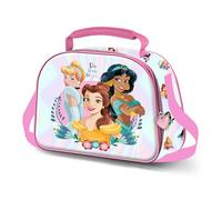 Disney Principesse Floral-Borsa Porta Merenda 3D, Rosa, 26 x 20 cm, Capacità 5 L