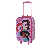 Disney Principesse Flowers-Valigia Trolley Soft 3D, Rosa, 17 x 33 x 52 cm, Capacità 26 L