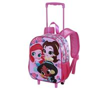 Disney Principesse Flowers-Zainetto 3D con Ruote Piccolo, Rosa, 26 x 34 cm, Capacità 7 L