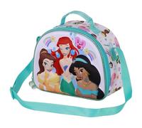 Disney, Borsa Porta Merenda 3D Unisex Kids, Multicolore Principesse, One size