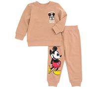 Disney Pumbaa Timon Simba - Set felpa e pantaloni in pile da neonato a bambino, Topolino Marrone, 3-6 mesi