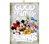 Disney Quadro Serie Fumetti Da Collezione Mickey Minnie Mouse Donald Daisy Duck Goofy Pluto Stampa su Legno 18 x 25 cm.