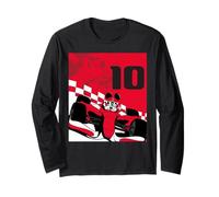 Disney Racing 10th Birthday 10 Years Old Mickey Mouse Racer Maglia a Manica