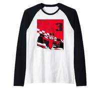 Disney Racing 3rd Birthday 3 Years Old Mickey Mouse Race Car Maglia con Maniche Raglan