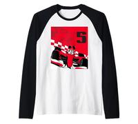 Disney Racing 5th Birthday 5 Years Old Mickey Mouse Race Car Maglia con Maniche Raglan