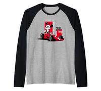 Disney Racing Minnie Mouse Fast & Fabulous Race Car Driver Maglia con Maniche Raglan