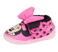 Disney Ragazze Minnie Mouse Slipper stivaletti bambini 3D Bow pelliccia foderato pantofole primi camminatori casa scarpe, Rosa (rosa), 27 EU