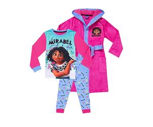 Disney Ragazze Set Pigiama e Vestaglia Encanto Rosa 7-8 anni