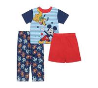 Disney Ragazzi’ Mickey Mouse 3-Piece Calza Largo Set Pigiama, E Pluto 3,12M