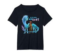 Disney Raya and the Last Dragon Fill the World With Light Maglietta, Donna plus-size, Nero, 6X