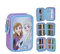 Disney Regina di ghiaccio Anna ed Elsa Astuccio 3 scomparti riempiti con penne, pennarelli, righello, astuccio in diverse versioni, cancelleria, Anna e Elsa, Disney Frozen Design