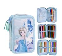 Disney Regina di ghiaccio Anna ed Elsa Astuccio 3 scomparti riempiti con penne, pennarelli, righello, astuccio in diverse versioni, cancelleria, Elsa, Disney Frozen Design