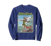 Disney Robin Hood Retro Felpa, Unisex per adulti, Navy, M