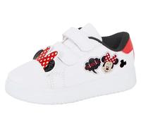 Disney Scarpe da ginnastica da bambina con orecchie 3D di Minnie bianche, scarpe sportive con gancio e anello, facili da fissare, bianco, 25 EU