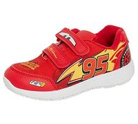 Disney Scarpe da ginnastica per bambini Saetta McQueen, scarpe sportive facili da allacciare, scarpe da ginnastica da skate, Rosso, 28 EU
