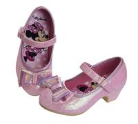 Disney Scarpe - Mary Jane - Cinghia a pompa piatta con fiocco - Costume da principessa, fiore, scuola, festa, pantofole, bambino piccolo, Rosa Minnie, 11 Little Kid