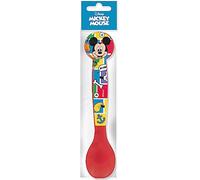 Disney Set 2 posate rosse per bambini in plastica Mickey Mouse Topolino forchetta e cucchiaio