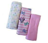 Disney Set 3 Quadrati Garza mussole in Cotone Neonato Minnie e Mickey (Minnie 5401)