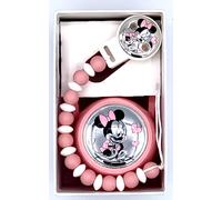Disney Set Box e Porta Ciuccio Minnie Mouse con Palline Dentizione Neonato B1284