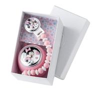 Disney Set Box e Porta Ciuccio Minnie Mouse con Palline per Dentizione Neonato