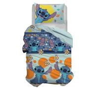 Disney, Set Copripiumino Letto Singolo, Sacco Copripiumone + Federa, Parure Copripiumino con Federa, Sacco 155x200 cm, 100% Cotone, Stitch, (Non Contiente Lenzuolo Con Angoli)