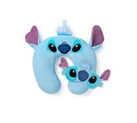 Disney Set Cuscino da Viaggio e Mascherina Lilo & Stitch | Cuscino per il Collo Peloso Blu e Mascherina per Dormire per Donne e Ragazze | Set da Viaggio Coordinato con Orecchie 3D per Adulti