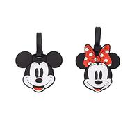 Disney Set di 2 etichette per bagagli con Topolino e Minnie, rosso e nero