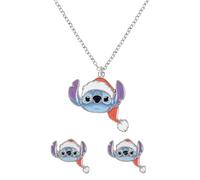 Disney Set di collana e orecchini a perno per bambini con ciondolo a tema Stitch, Misura unica, Costume, Nessuna pietra preziosa