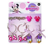Disney - Set di orecchini a perno ipoallergenici e orecchini pendenti a gancio con ciondoli, taglia unica, accessori Disney per ragazze dai 4 anni in su, 4 Pair, Ipoallergen, Non pietra preziosa