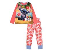 Disney - Set di pigiami Lilo & Stitch per ragazze - Pigiama Stitch - Pantaloni in cotone con polsini - Morbido abbigliamento da notte per ragazze - Età 5-12 anni, rosa, 5-6 Years