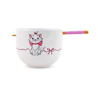 Disney - Set di stoviglie in ceramica degli Aristogatti, include ciotola per ramen da 590 ml e bacchette in legno