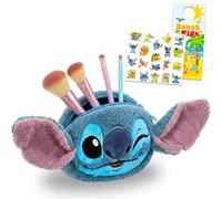 Disney Set di trousse per cosmetici Stitch, con borsa per cosmetici in peluche per trucco, articoli da toeletta da viaggio, più adesivi | Borsa da viaggio Lilo e Stitch per ragazze e donne
