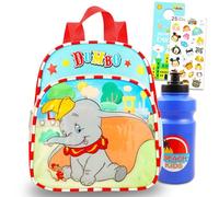 Disney Set di zaini per bambini con elefante, con mini zaino Dumbo da 30,5 cm con bottiglia d'acqua, adesivi, altro ancora | simpatico zaino con elefante per bambini e ragazze