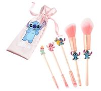 Disney Set Pennelli Make Up - Astuccio Stitch con Pennelli Trucco e Fascia per Capelli - Trousse Da Viaggio Donne Ragazze Stitch Gadget Ufficiale (Rosa)
