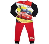 Disney - Set pigiama a maniche lunghe con licenza ufficiale Lightning McQueen Cars per bambini 4-10 anni in misto cotone, Nero e rosso, 4-5 Anni