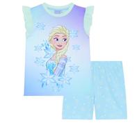 Disney Set Pigiama corto senza maniche Elsa Frozen, blu, 3-4 Anni