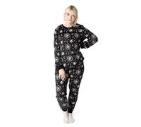 Disney Set Pigiama da Donna Nightmare Before Christmas | Top a Maniche Lunghe con Grafica Jack Skellington per Adulti e Pantaloni Pigiama a Gamba Lunga in Nero | Indumenti da Notte da Donna