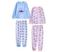 Disney Set Pigiama per Ragazze Lilo & Stitch, Confezione da 2 | Indumenti da Notte per Bambini con Stampa su Tutta la Superficie con Punti Blu e Rosa e Grafica con Angeli