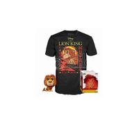 Disney Set Pop Figure e T-Shirt Il Re Leone Mufasa 9 Cm Tg M Funko