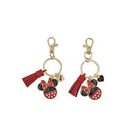 Disney Set Portachiavi Minnie Mouse Rosso, Nero e Oro BFF, Nero, Bianco e Rosso., Taglia Unica