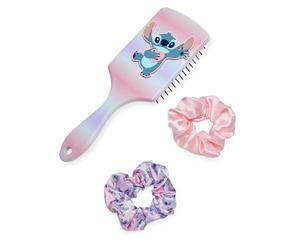 Disney Set spazzola per capelli e elastico per capelli da donna Lilo & Stitch | Bobble e spazzola a paletta stampati multicolori per adulti con personaggio 3D Stitch