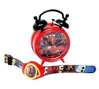 Disney Set Sveglia da Comodino Cars 2 e Orologio da Polso Digitale Saetta McQueen con Cinturino Regolabile